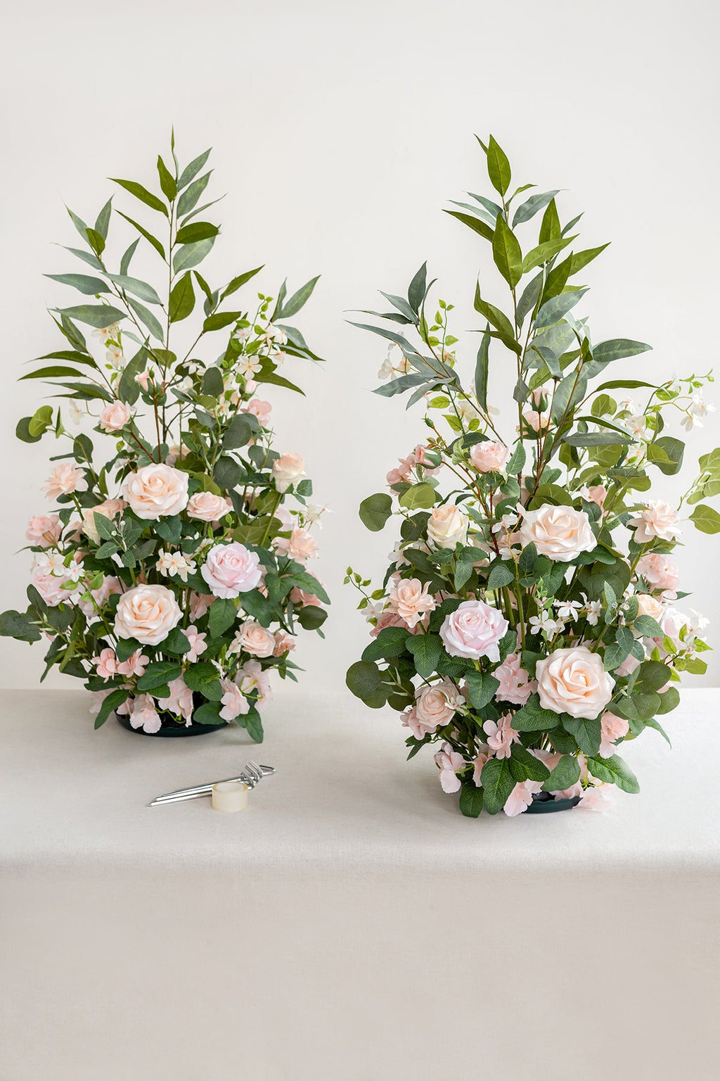 Altar Decor Free-Standing Flowers in Blush & Cream
