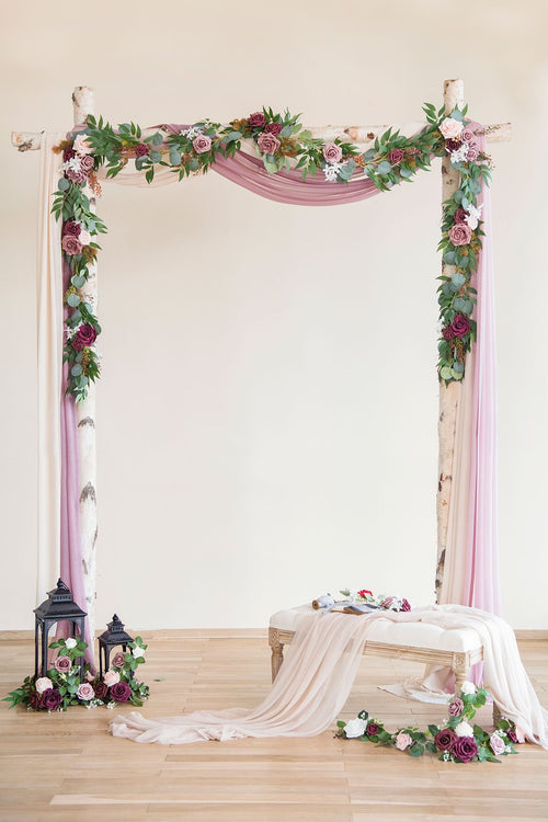 Flash Sale | 6.5ft Flower Arch Decor With Drape - 3 Colors