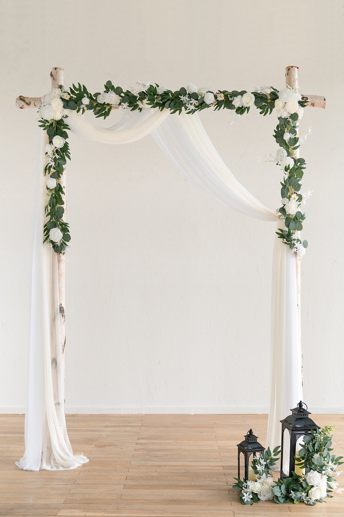 6.5ft Arch Flower Garlands with Sheer Drape - 3 Colors