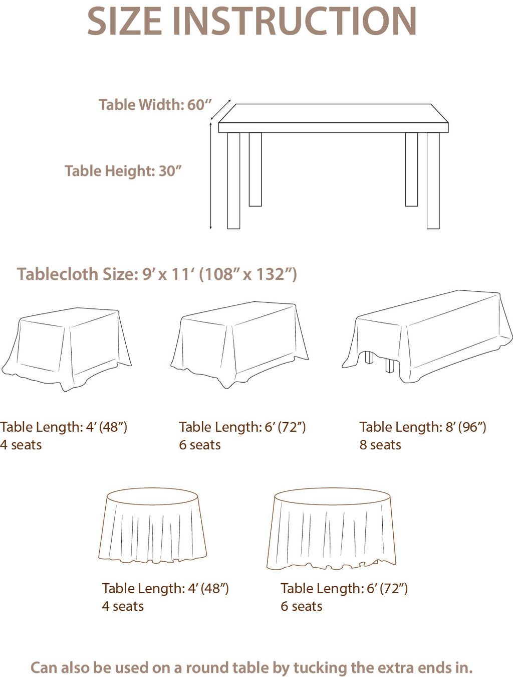 Table Linens in Emerald & Tawny Beige