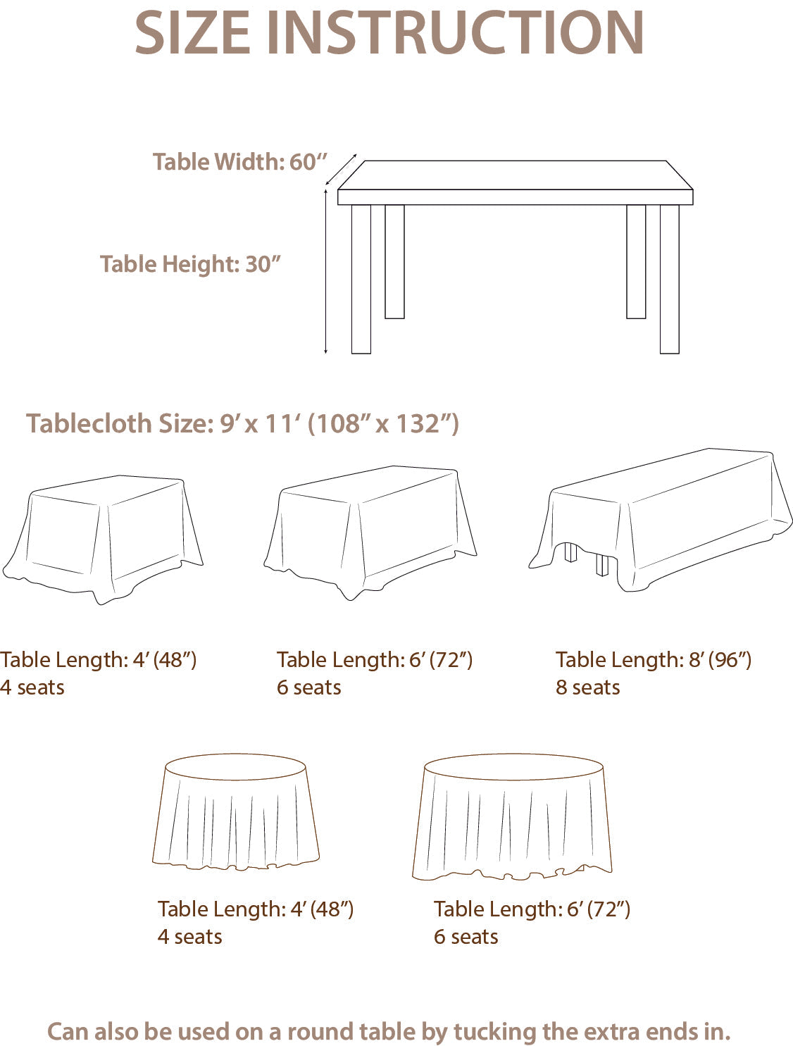 Table Linens in Emerald & Tawny Beige