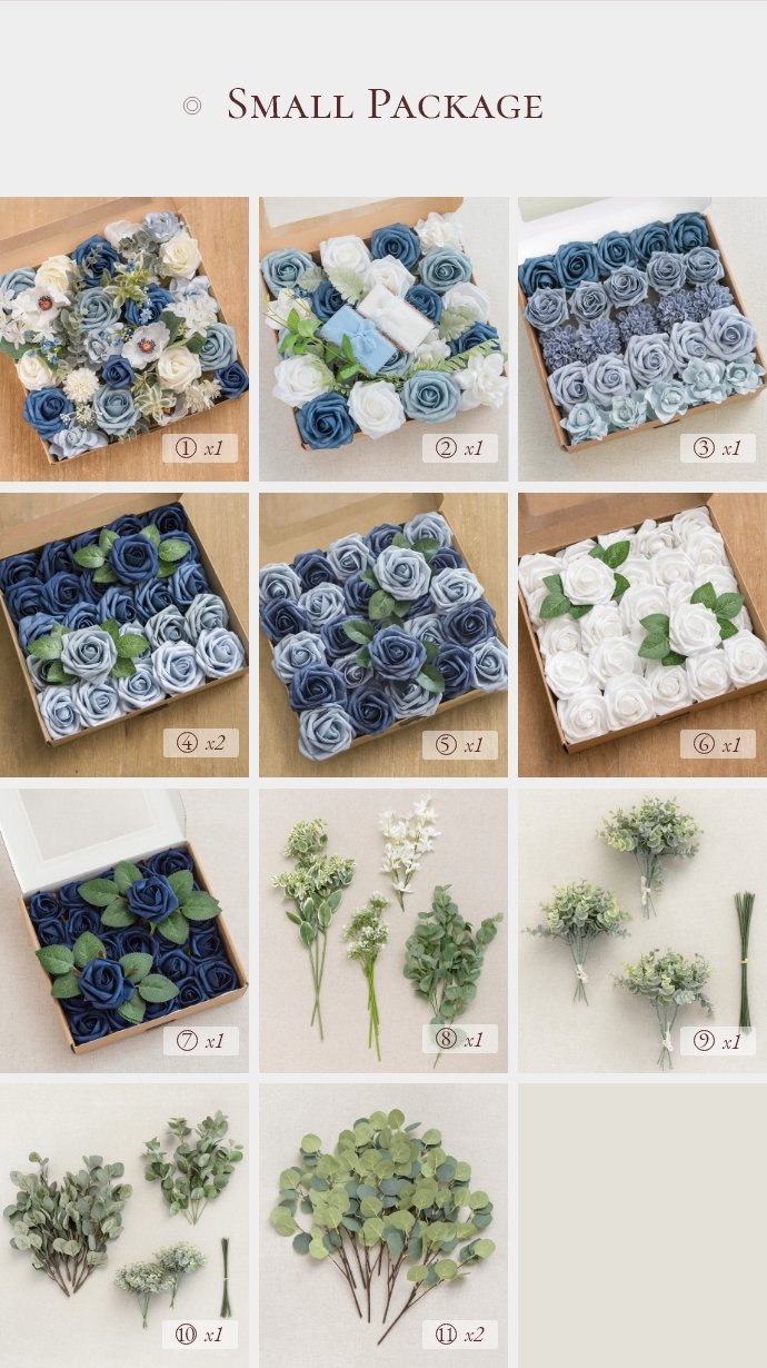 DIY Bridal Flower Package in Dusty Blue & Navy UpdateAt 1.16-14:22