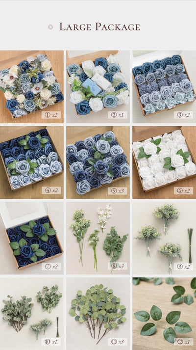 DIY Bridal Flower Package in Dusty Blue & Navy UpdateAt 1.16-14:22