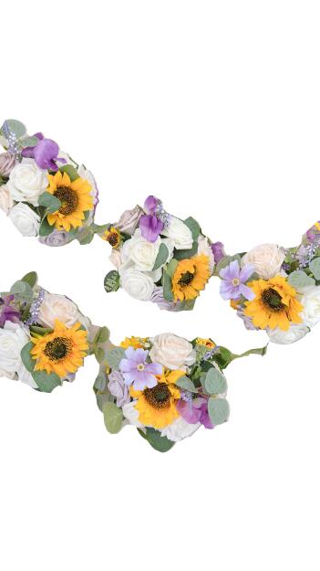 Half Moon Flower Ball Centerpiece (Set of 6) - Sunflowers & Lavender