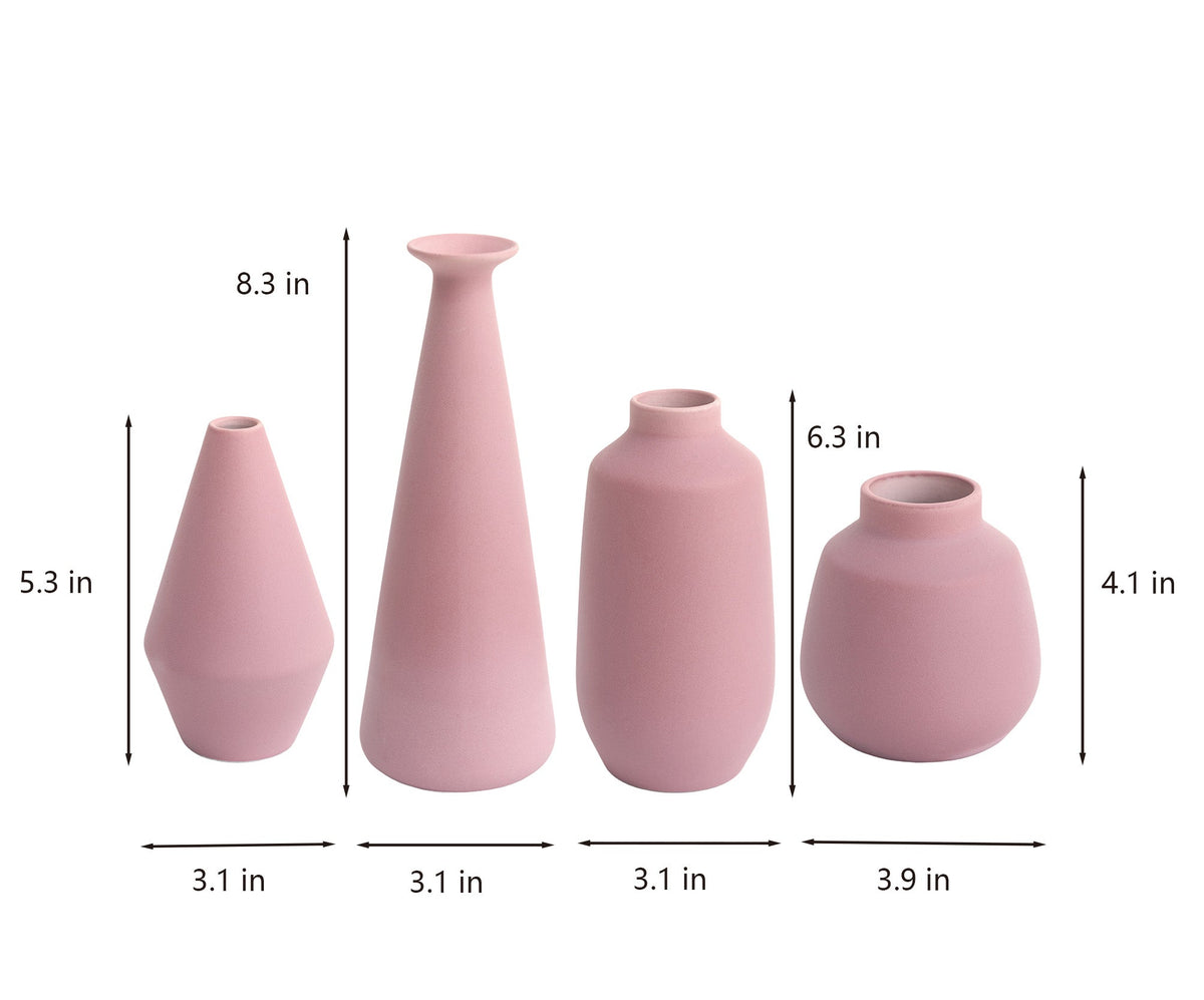 Ceramic Bud Vase Set In Lavender Aster & Burnt Orange | Clearance