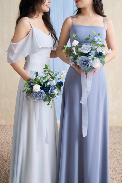 Bridesmaid Bouquets in Timeless French Blue & White