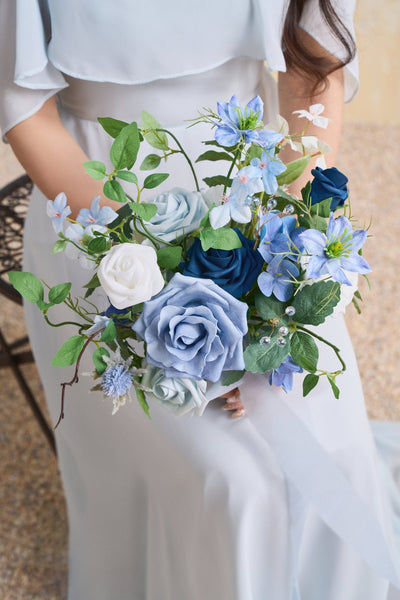 Bridesmaid Bouquets in Timeless French Blue & White