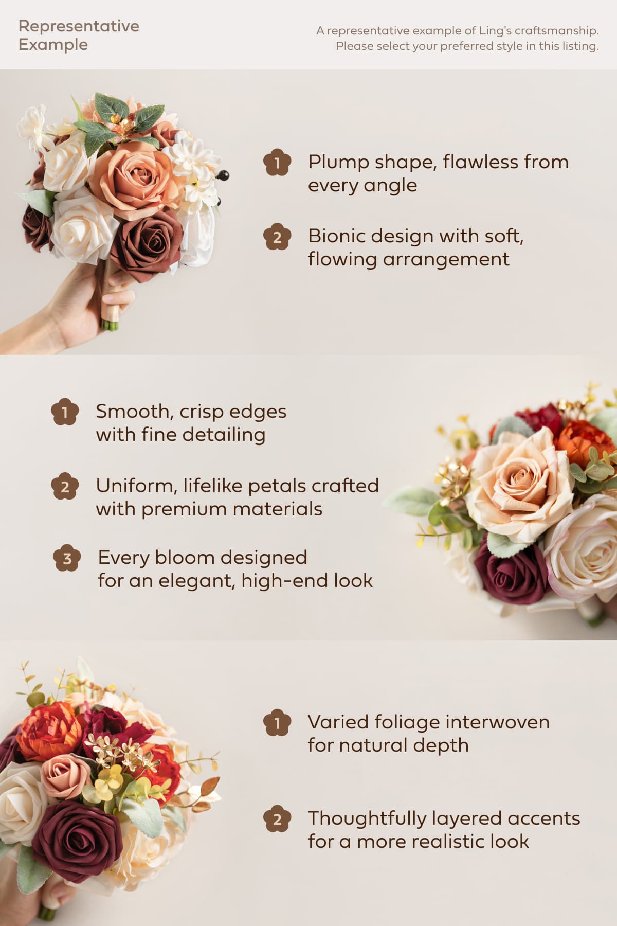 Small Free-Form Bridal Bouquet in Dusty Rose