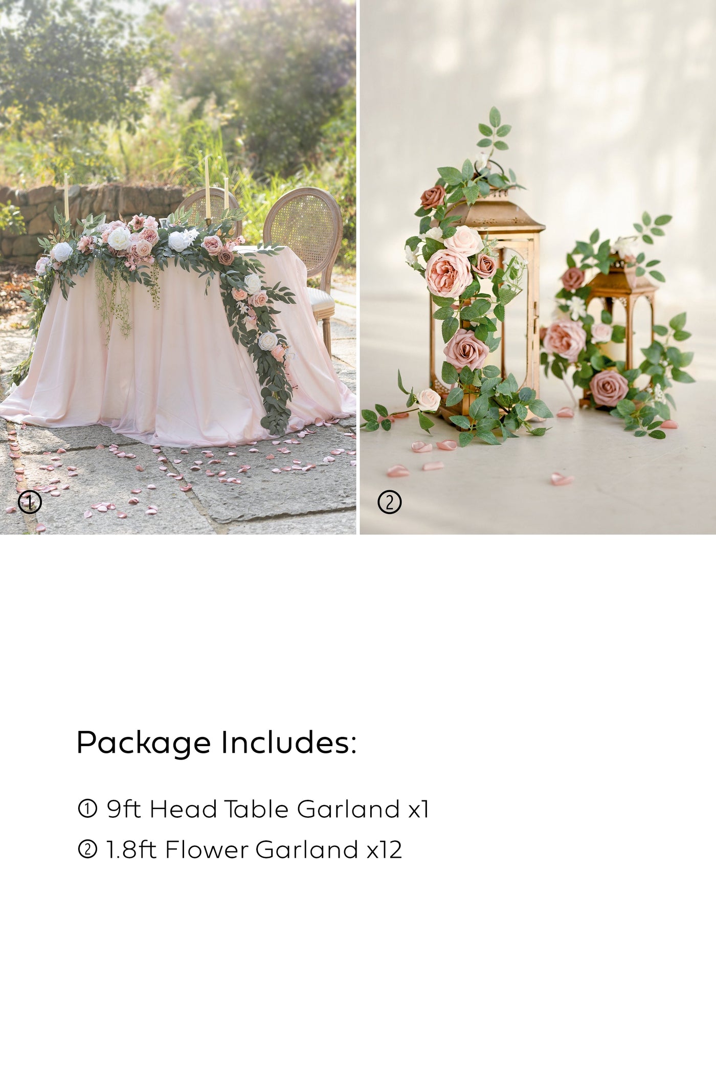 Pre-Arranged Wedding Flower Packages in Dusty Rose & Cream