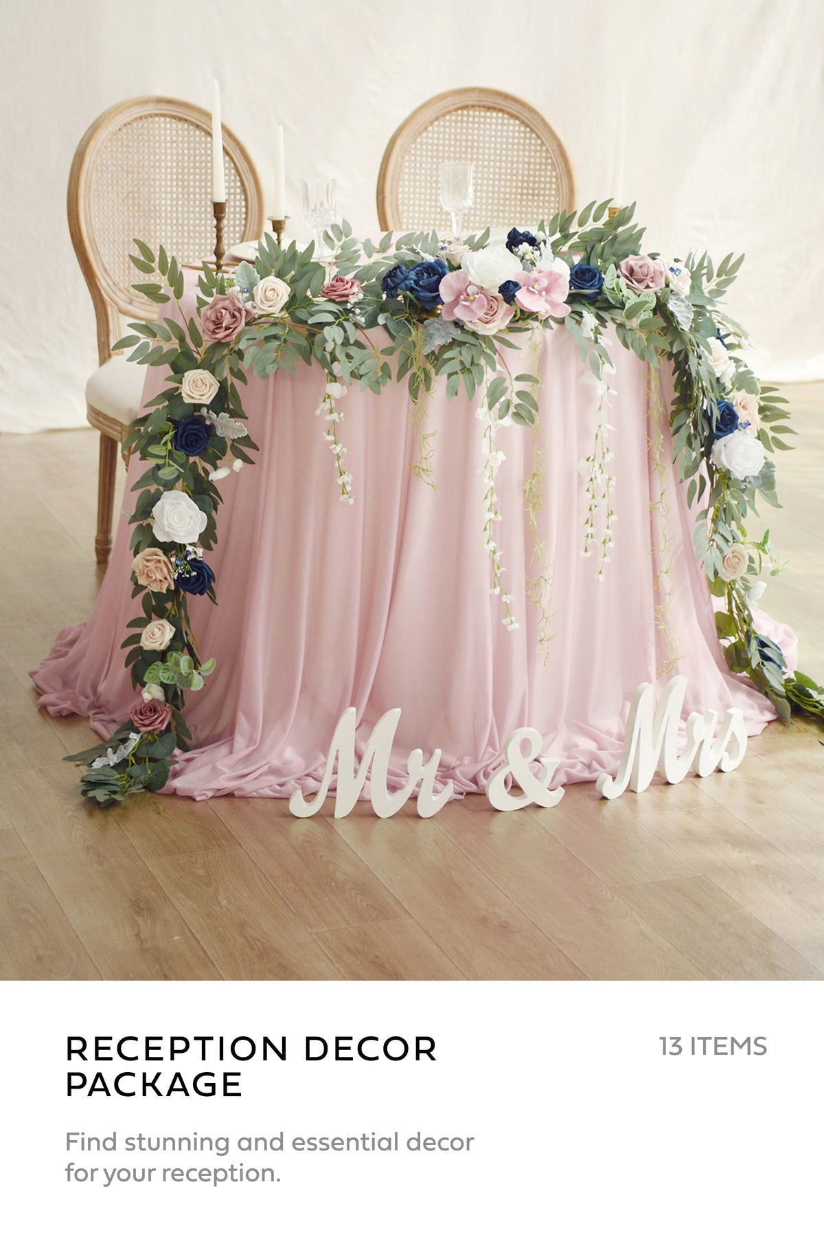Pre-Arranged Wedding Flower Packages in Dusty Rose & Navy