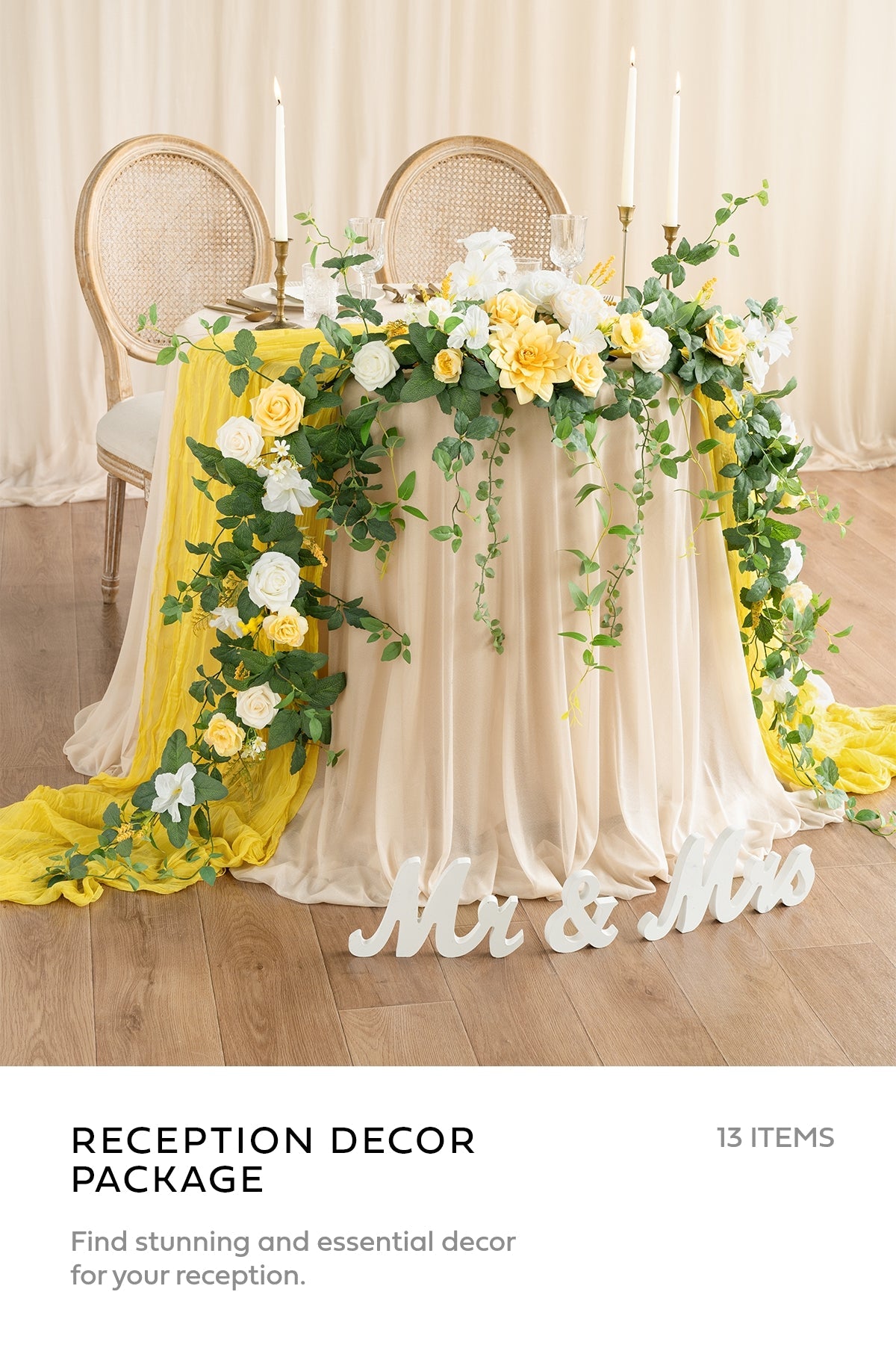 Pre-Arranged Wedding Flower Packages in Lemonade Yellow