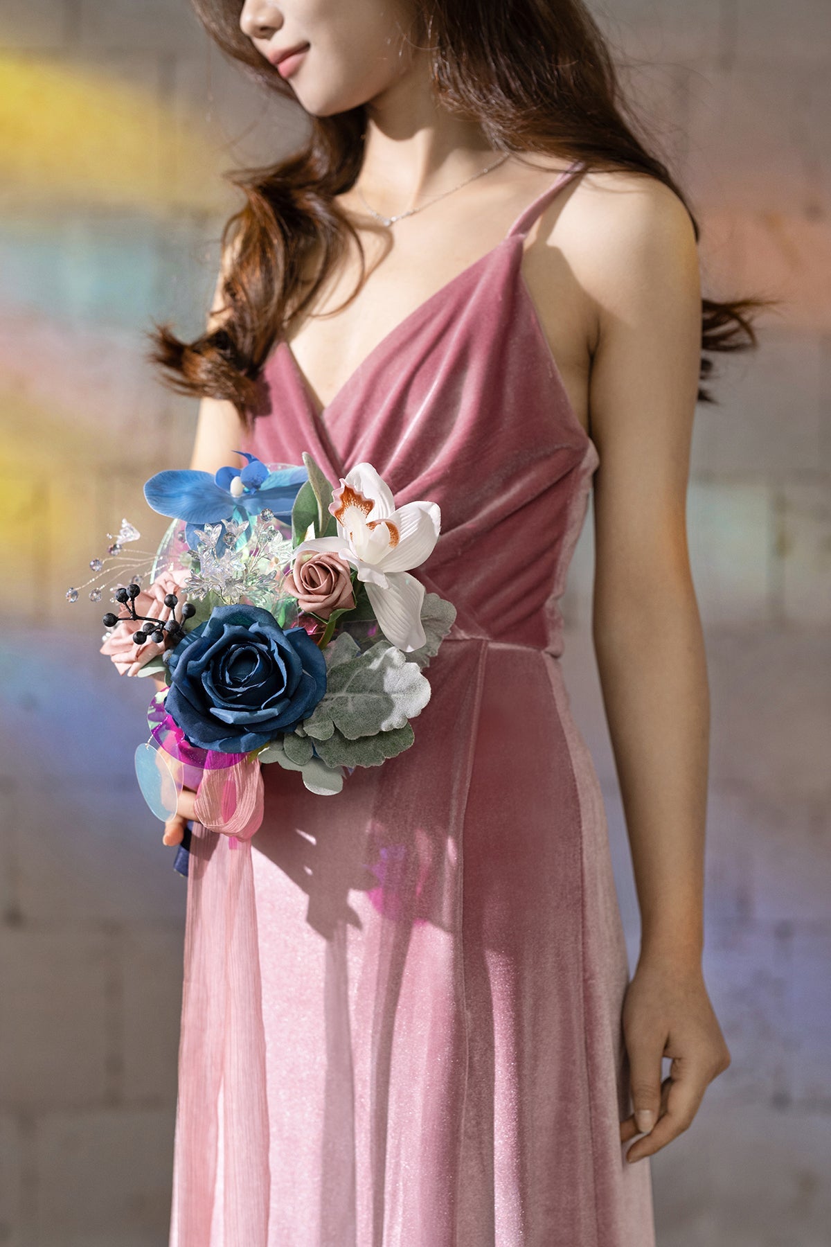 Flash Sale | Bridesmaid Posy in Dusty Rose & Navy