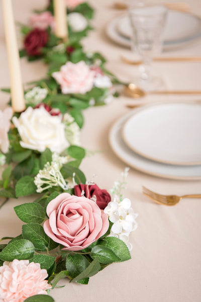 Handcrafted Fluffy Rose Vine Garland - Ling's moment
