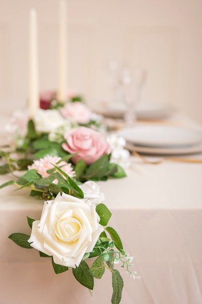 Handcrafted Fluffy Rose Vine Garland - Ling's moment