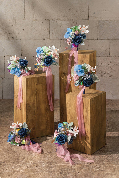 Bridesmaid Posy in Dusty Rose & Navy | Clearance