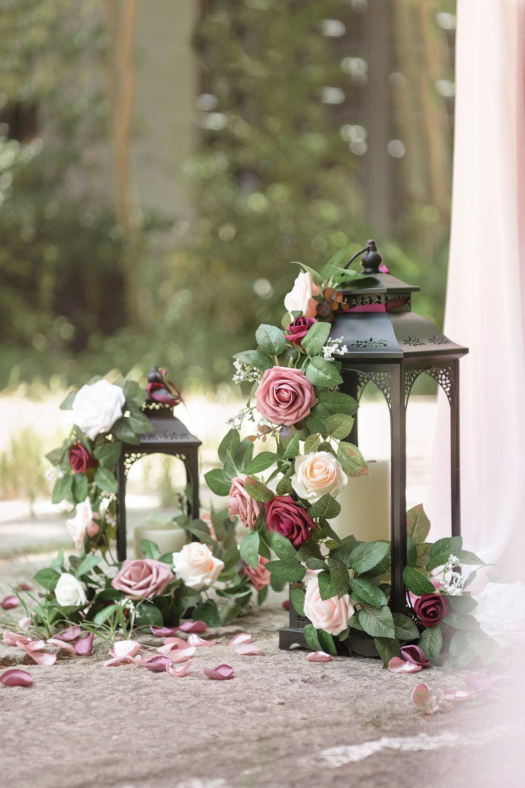 Silk Rose Petals in Dusty Rose
