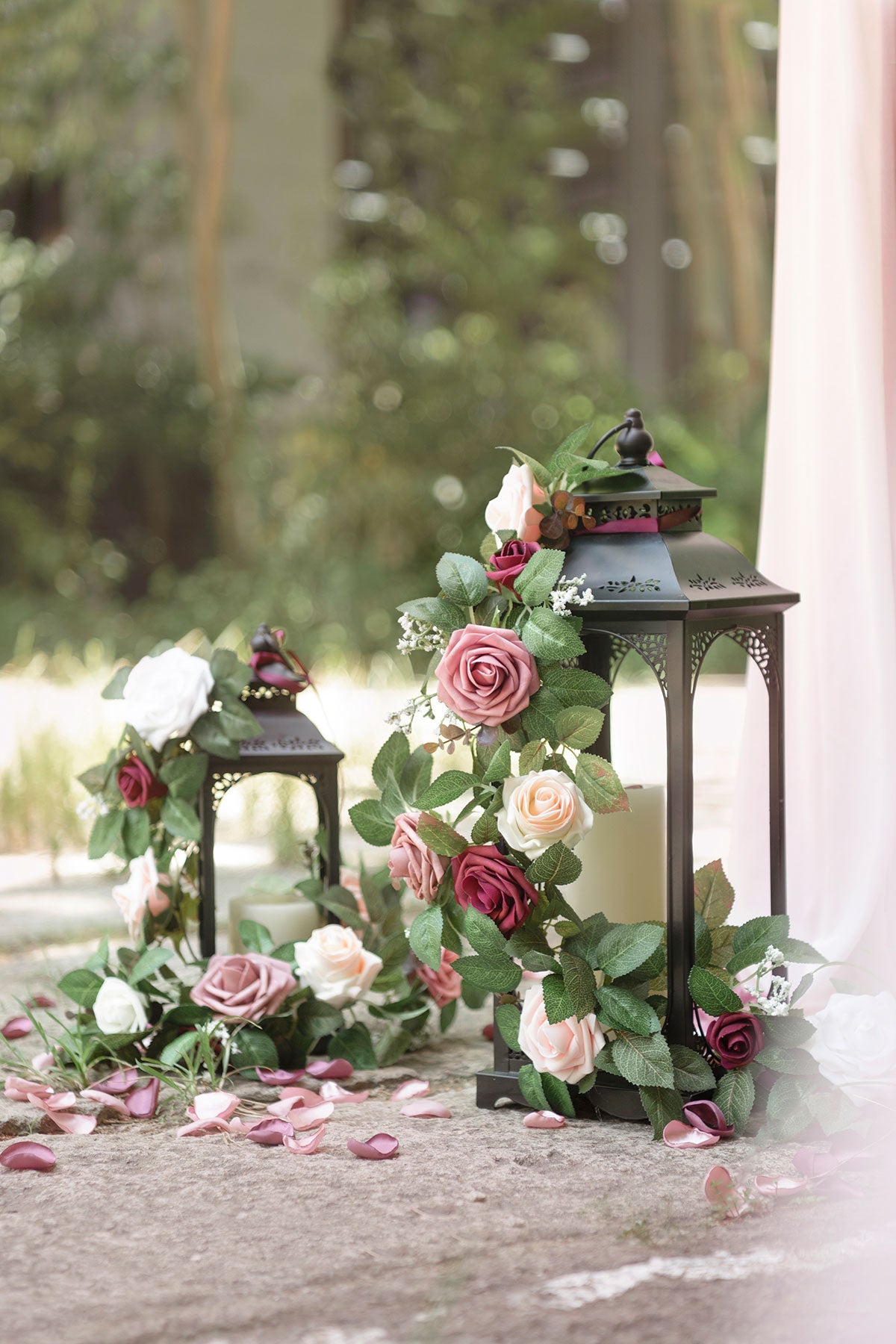 Silk Rose Petals in Dusty Rose
