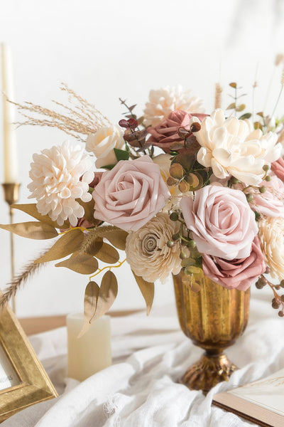 DIY Designer Flower Boxes in Dusty Rose & Cream