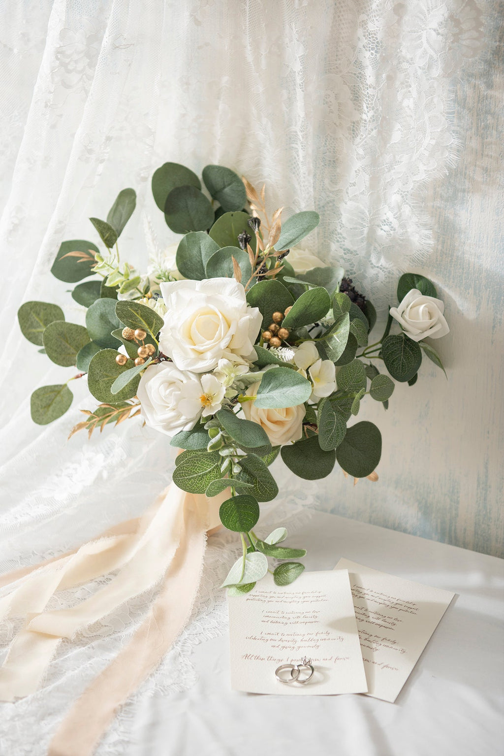 Additional Flower Decorations in White & Sage