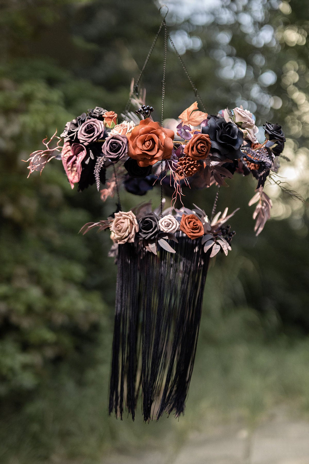 Floral Chandelier Decor Set in Twilight Purple & Harvest Orange