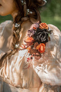 Shoulder Corsages in Twilight Purple & Harvest Orange | Clearance