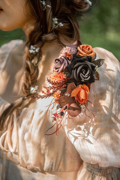 Flash Sale | Shoulder Corsages in Twilight Purple & Harvest Orange