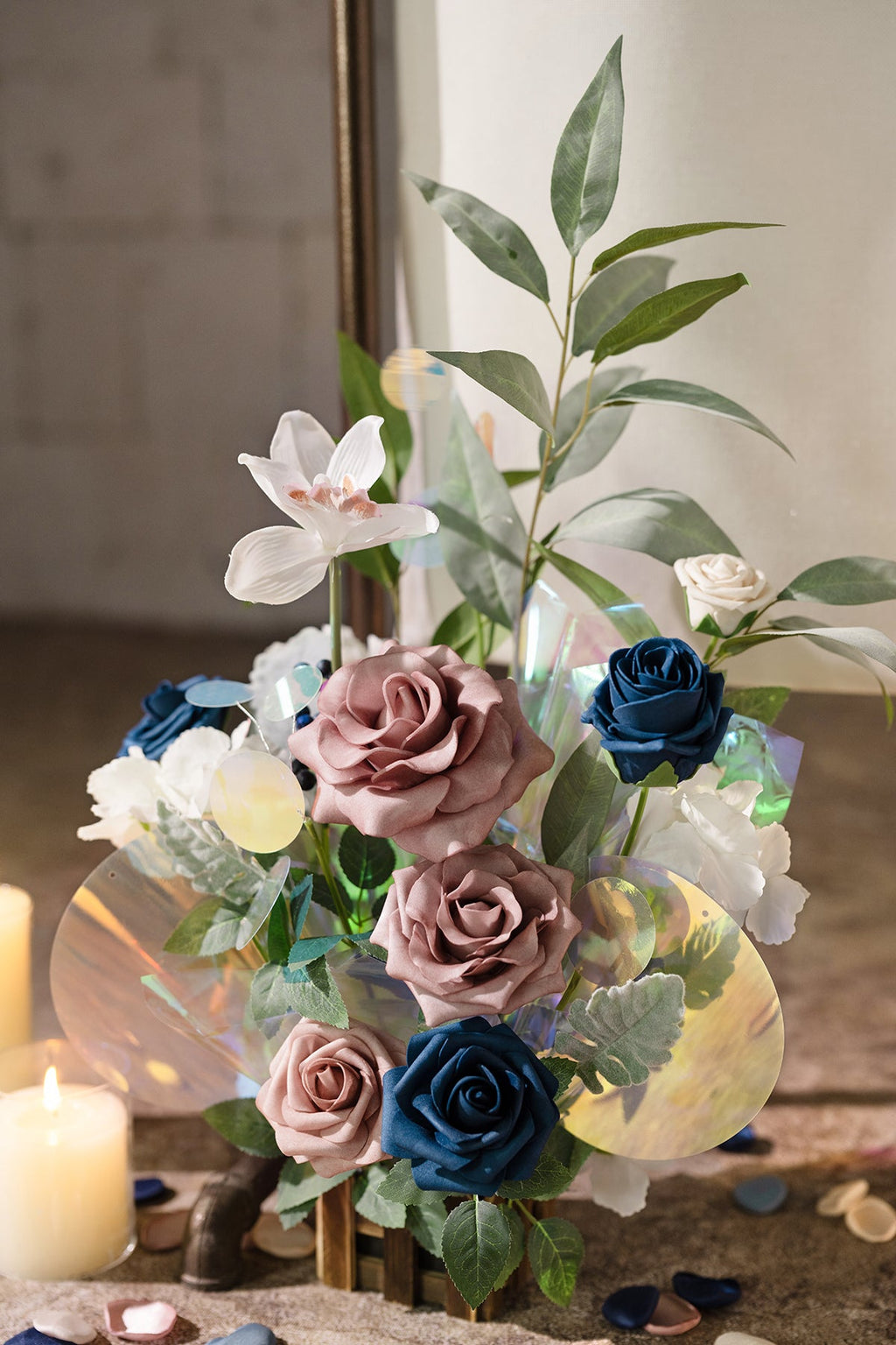 Deluxe Combo Set Flower Sign Decor in Dusty Rose & Navy