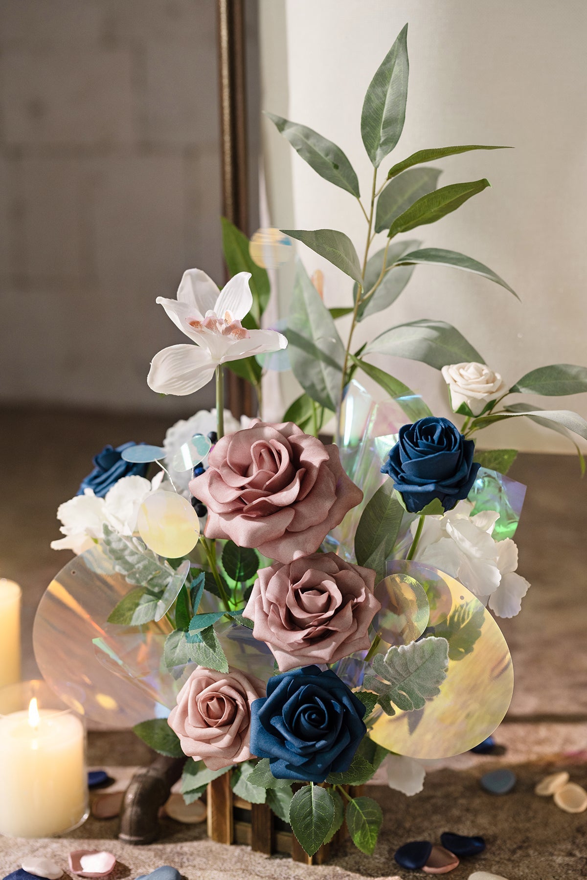 Deluxe Combo Set Flower Sign Decor in Dusty Rose & Navy