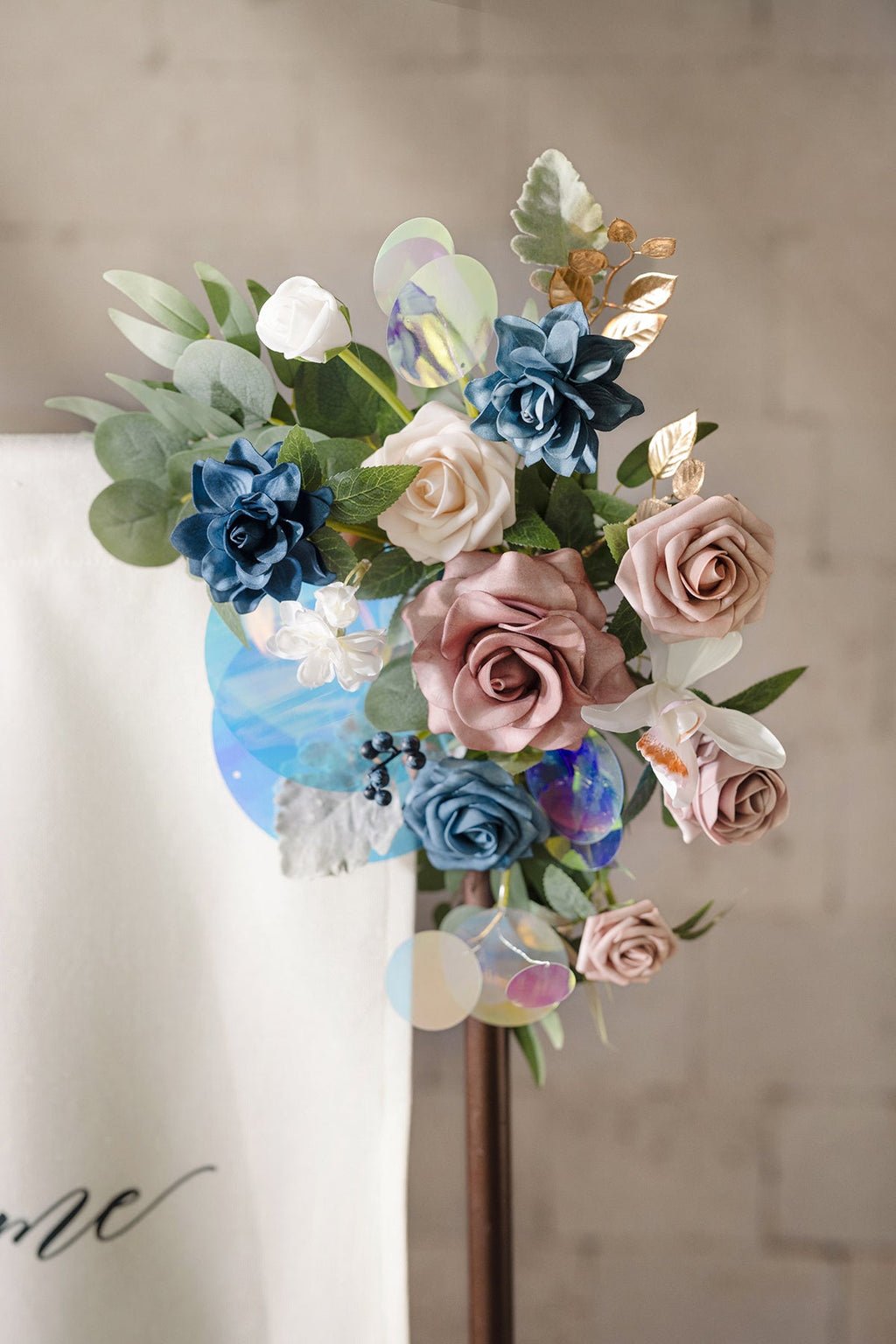 Deluxe Combo Set Flower Sign Decor in Dusty Rose & Navy