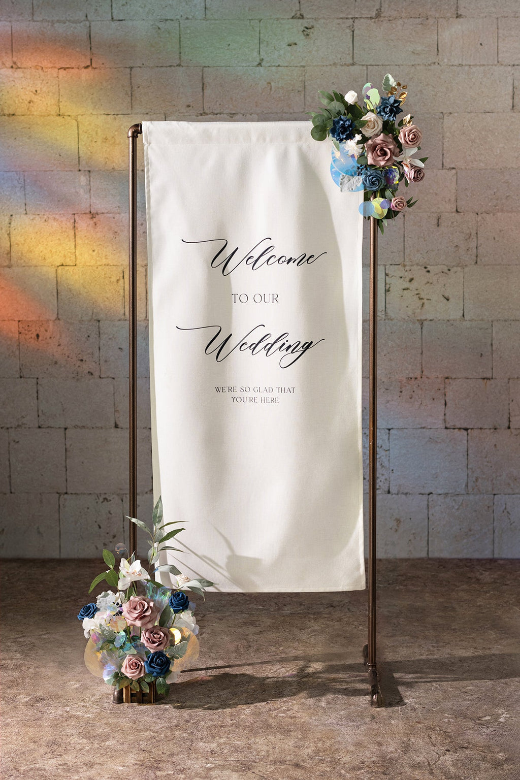 Deluxe Combo Set Flower Sign Decor in Dusty Rose & Navy
