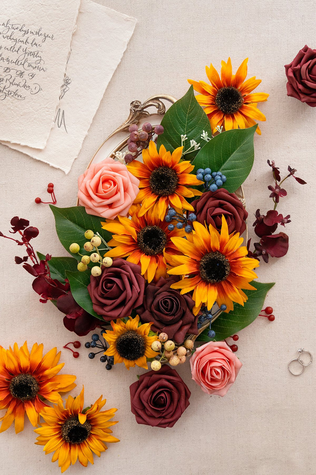 Burgundy & Marsala Flowers Box Set - 26 Styles - lingsDev