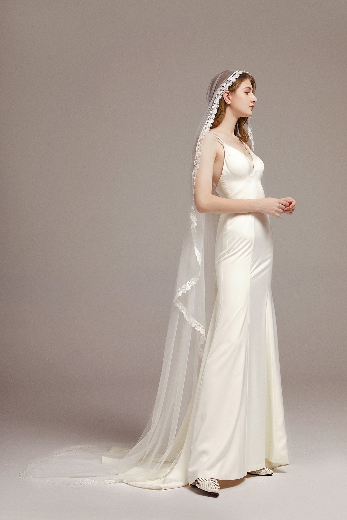 Classic Lace Edge Cathedral Veil - lingsDev