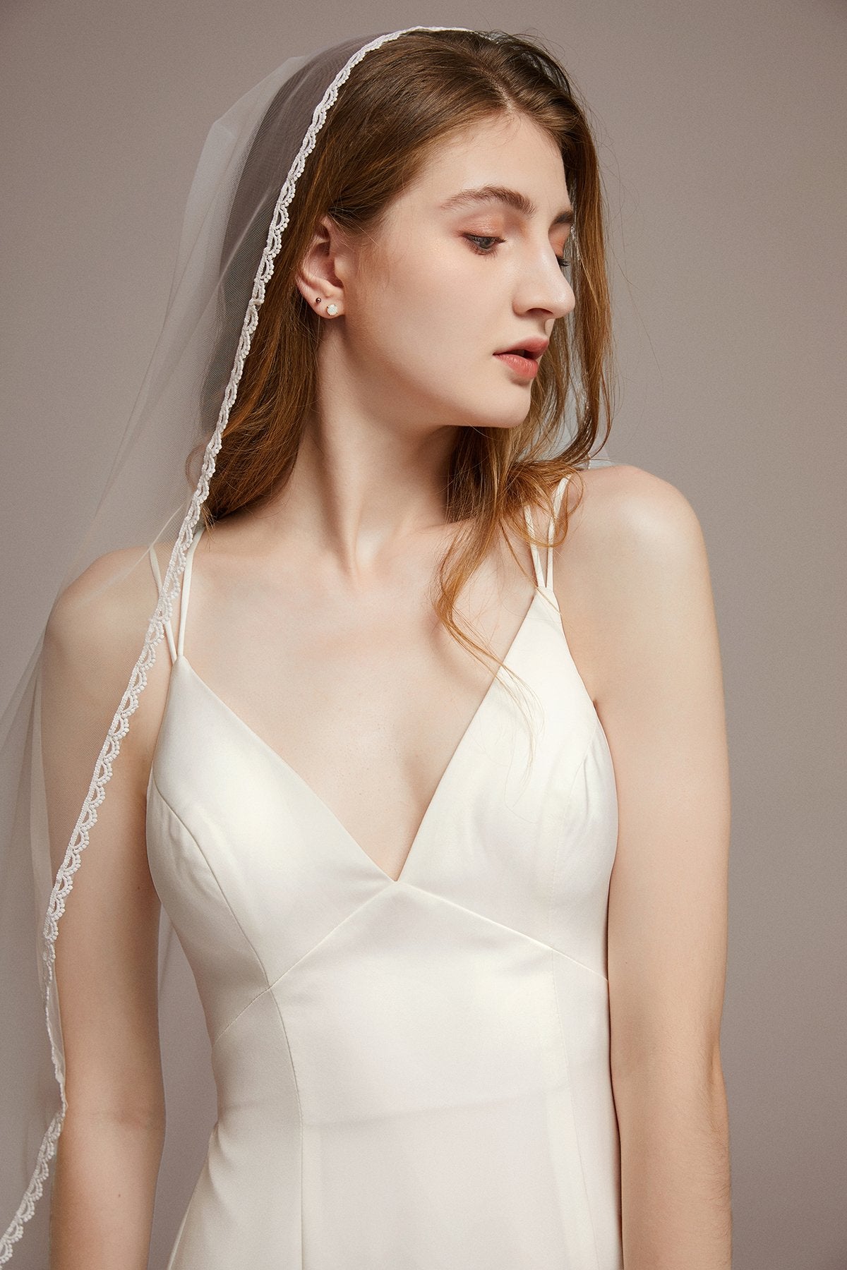 Delicate Lace Edge Chapel Veil - lingsDev