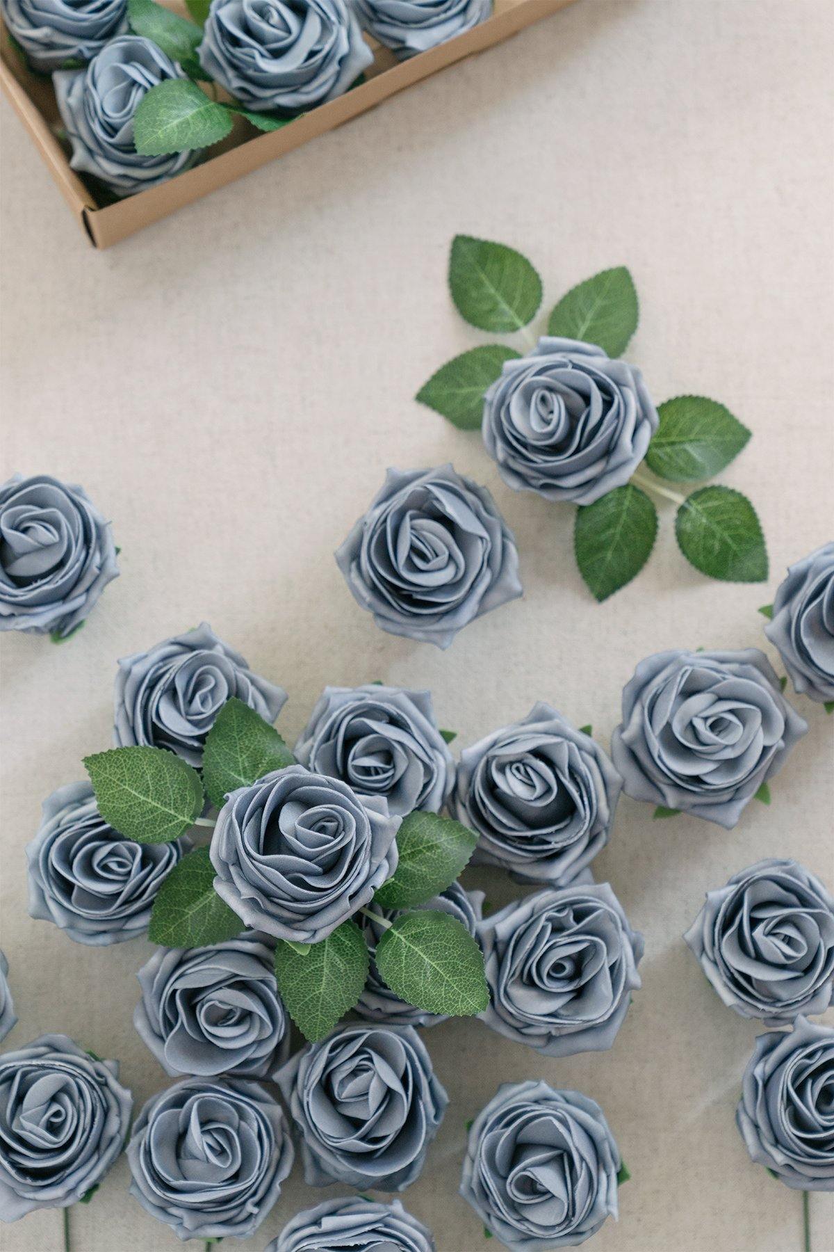 2.5" Foam High-Centerd Rose with Stem - 6 Colors - lingsDev