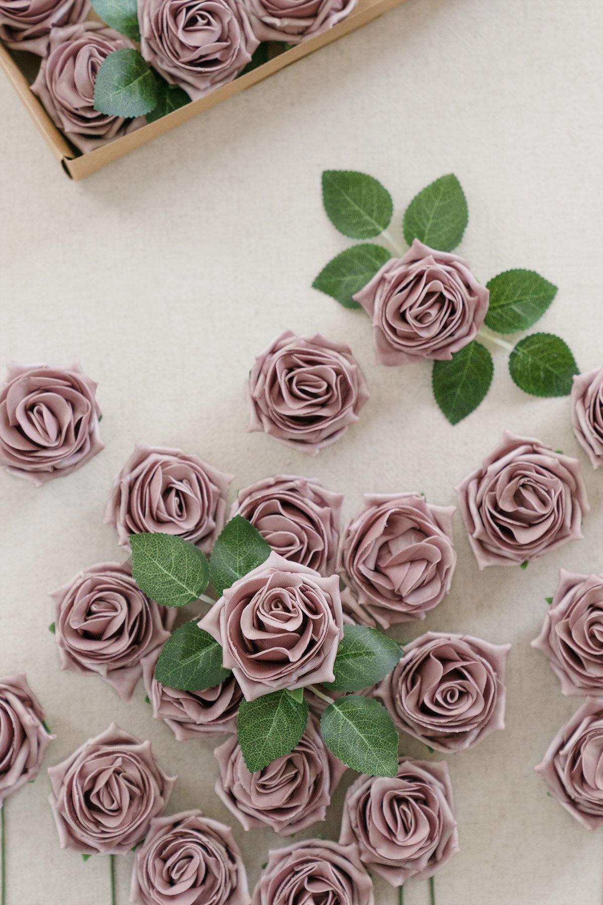 2.5" Foam High-Centerd Rose with Stem - 6 Colors - lingsDev