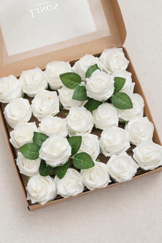 White & Beige Flowers & Greenery for DIY - lingsDev