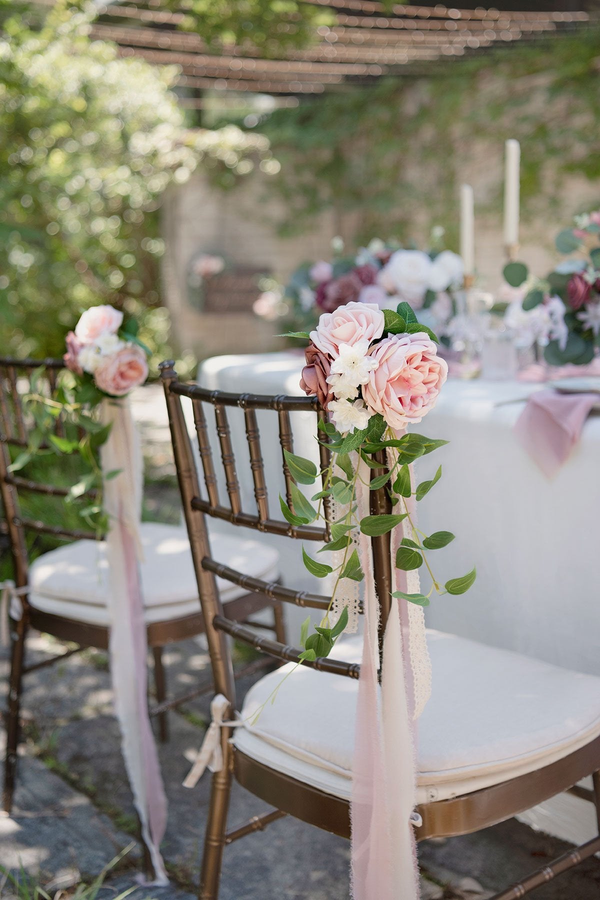 Wedding Aisle Decoration Pew Flowers (Set of 8) - Dusty Rose - lingsDev