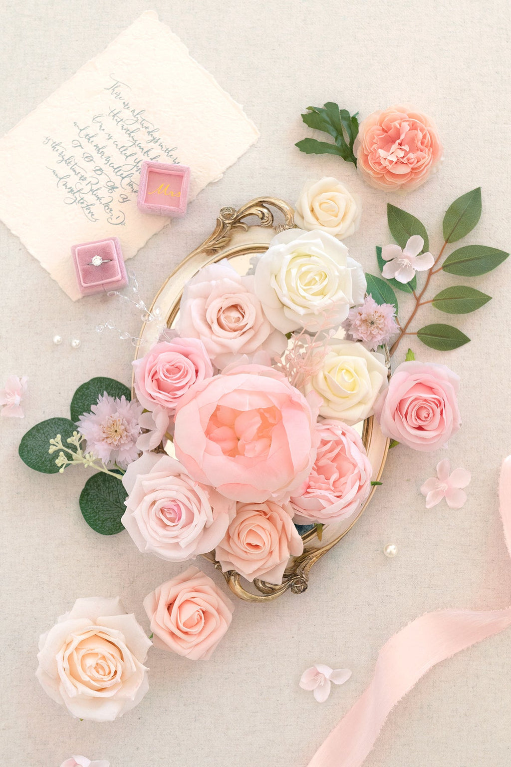 Natural Touch Peony Designer Flower Boxes