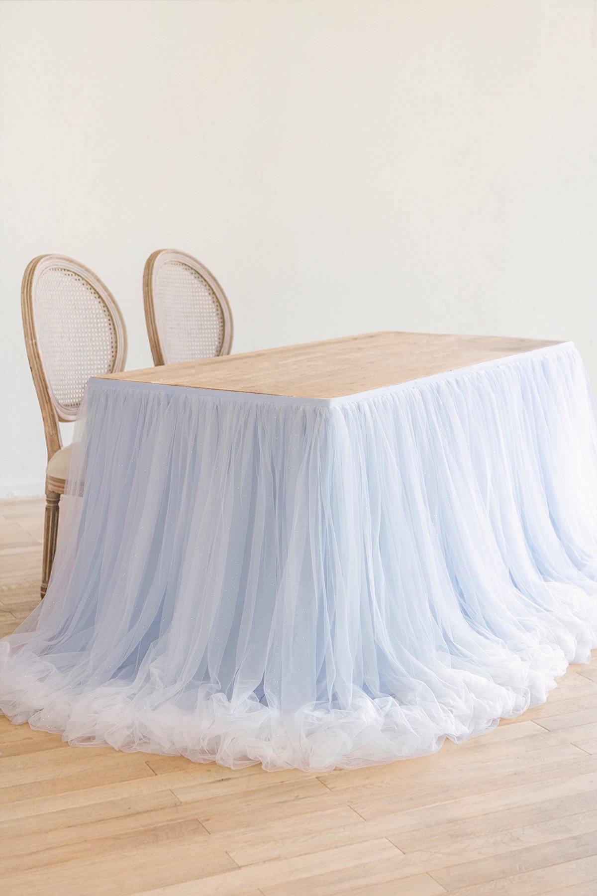 Extra Long Tulle Table Skirt - 3 Colors - lingsDev