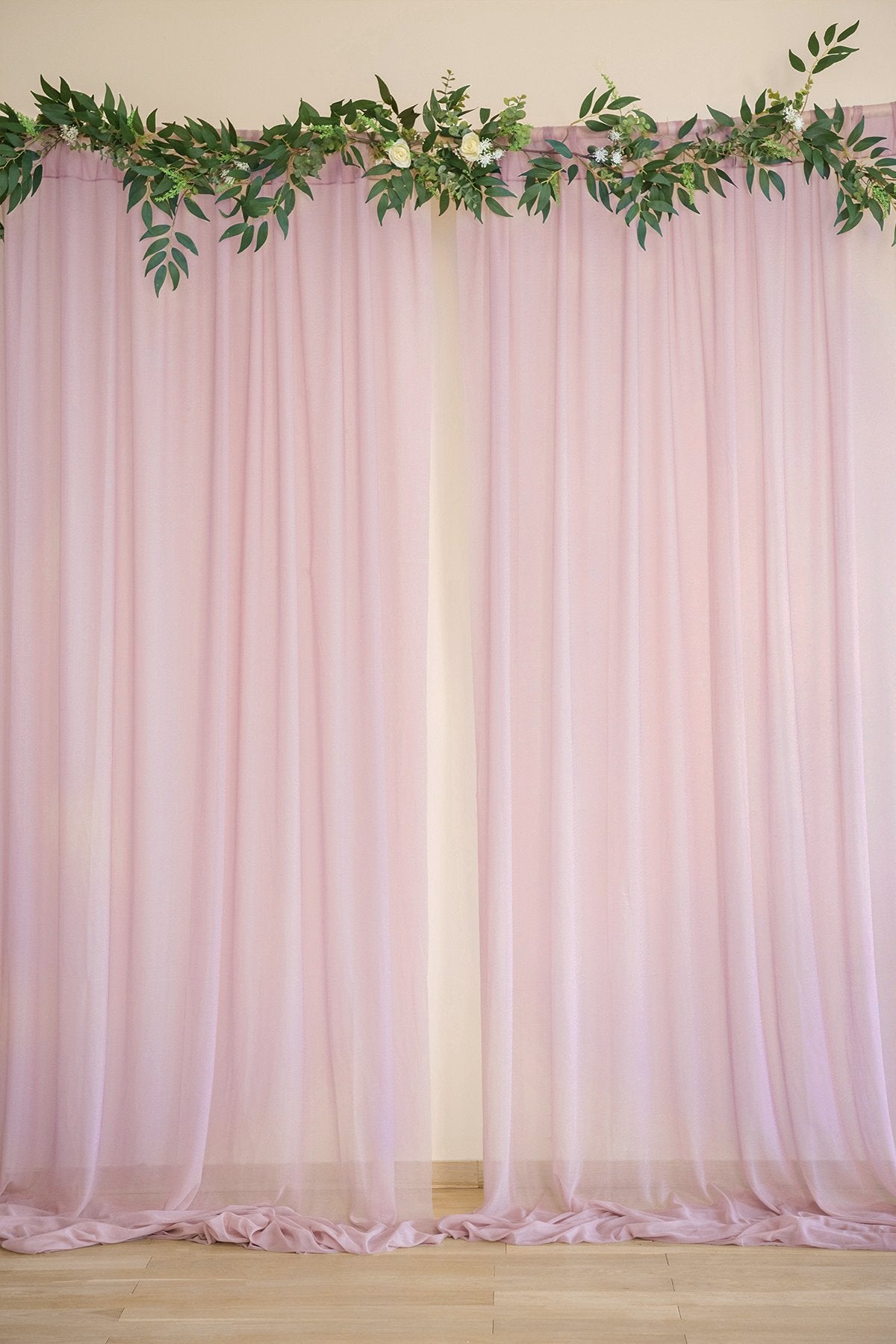 Sheer Backdrop Curtain Panels 60"w x 10FT (Set of 2) - 7 Colors - lingsDev