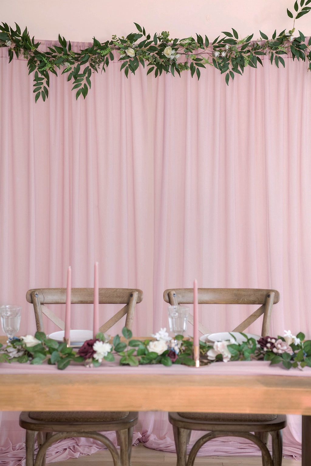 Sheer Backdrop Curtain Panels 60"w x 10FT (Set of 2) - 7 Colors - lingsDev