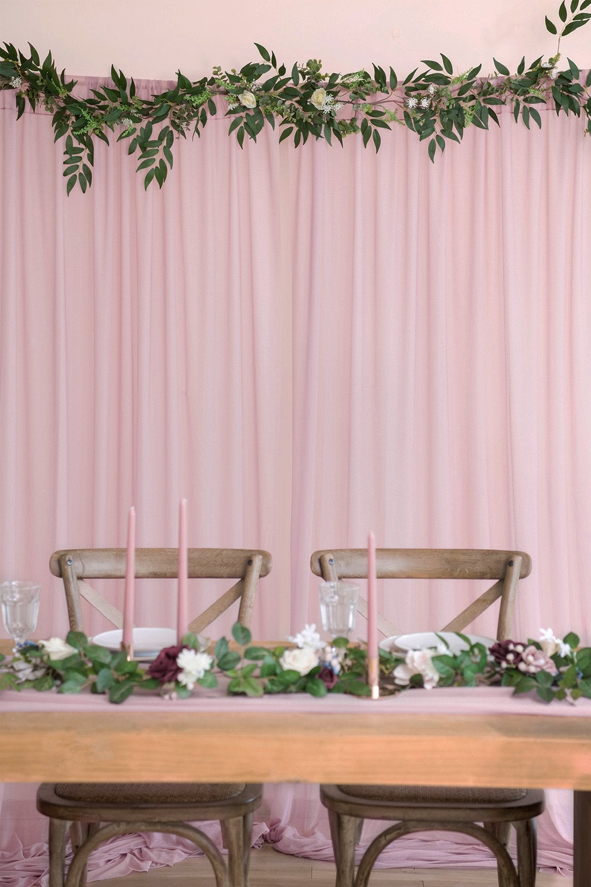 Sheer Backdrop Curtain Panels 60"w x 10FT (Set of 2) - 7 Colors - lingsDev