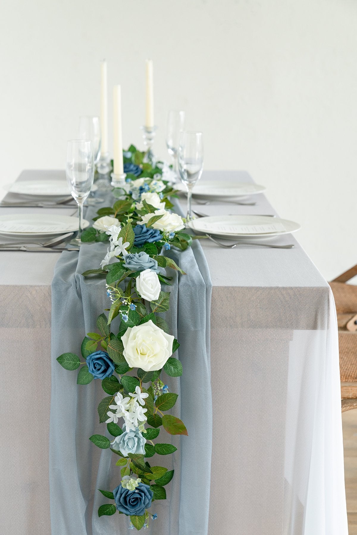 Rose Flower Garland 5FT - Dusty Blue - lingsDev