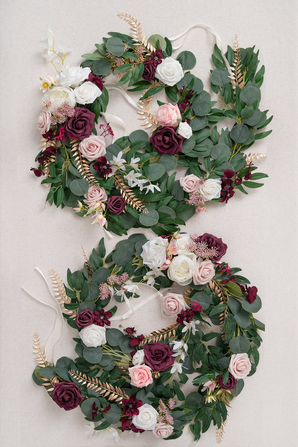 Arch Flower Garland 6.5FT (Set of 2) - Passionate Marsala - lingsDev