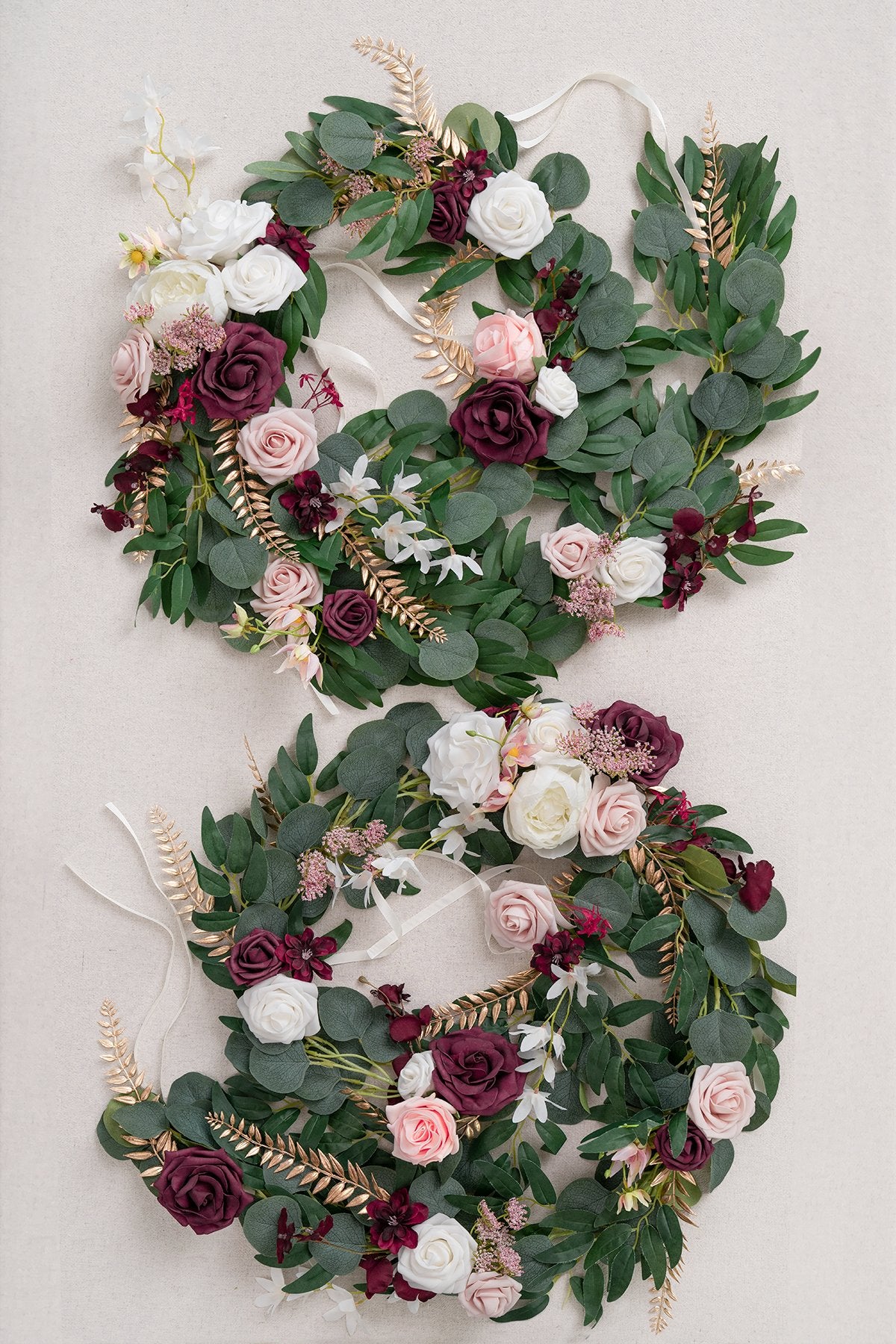 Arch Flower Garland 6.5FT (Set of 2) - Passionate Marsala - lingsDev