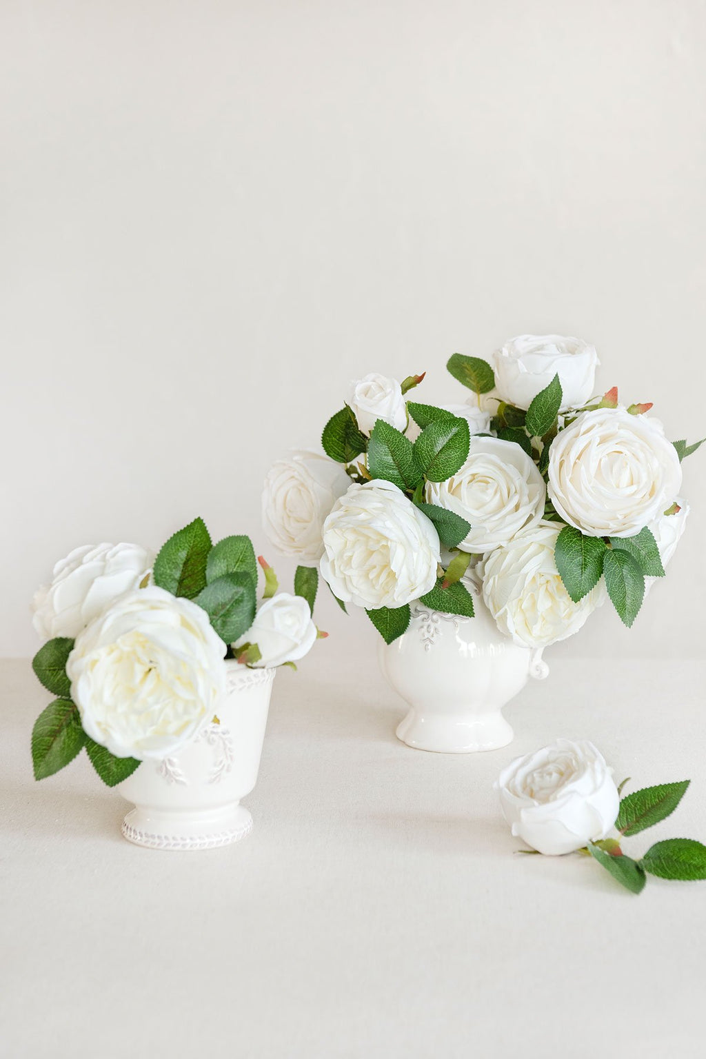 White & Beige Flowers & Greenery for DIY - lingsDev