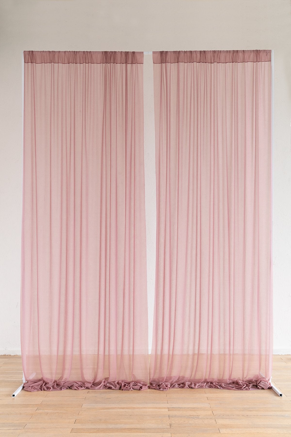 Sheer Backdrop Curtain Panels 60"w x 10FT (Set of 2) - 7 Colors - lingsDev