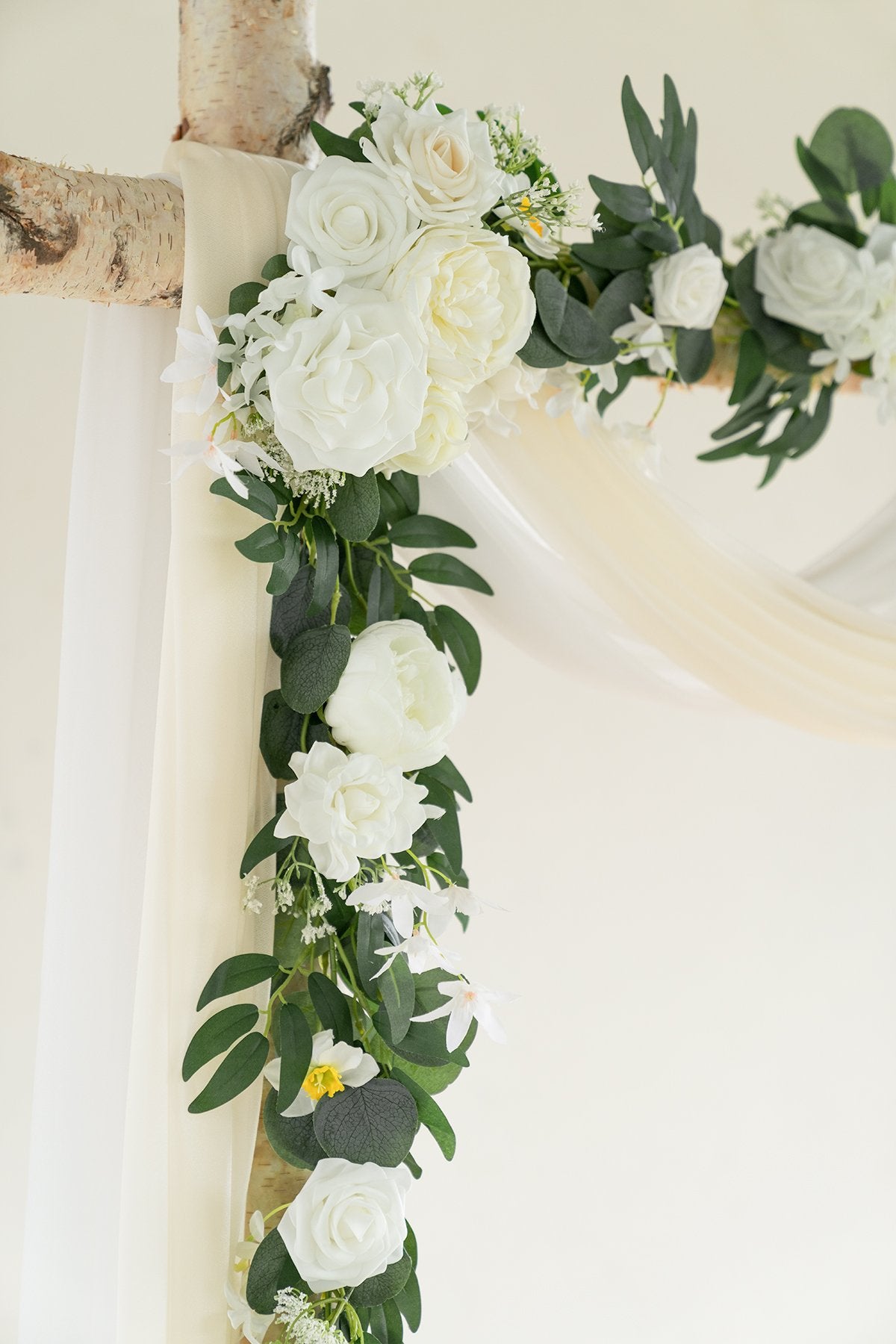 Flower Garland 6.5FT (Set of 2) - Ivory/ White - lingsDev