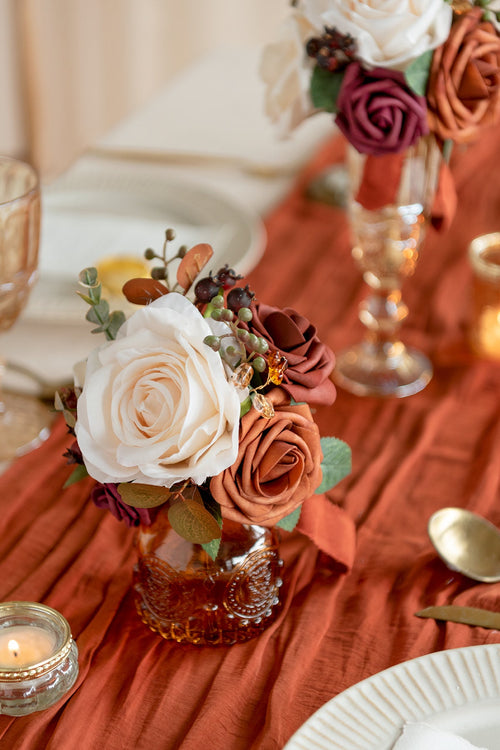 Mini Bouquet Centerpiece Set in Sunset Terracotta