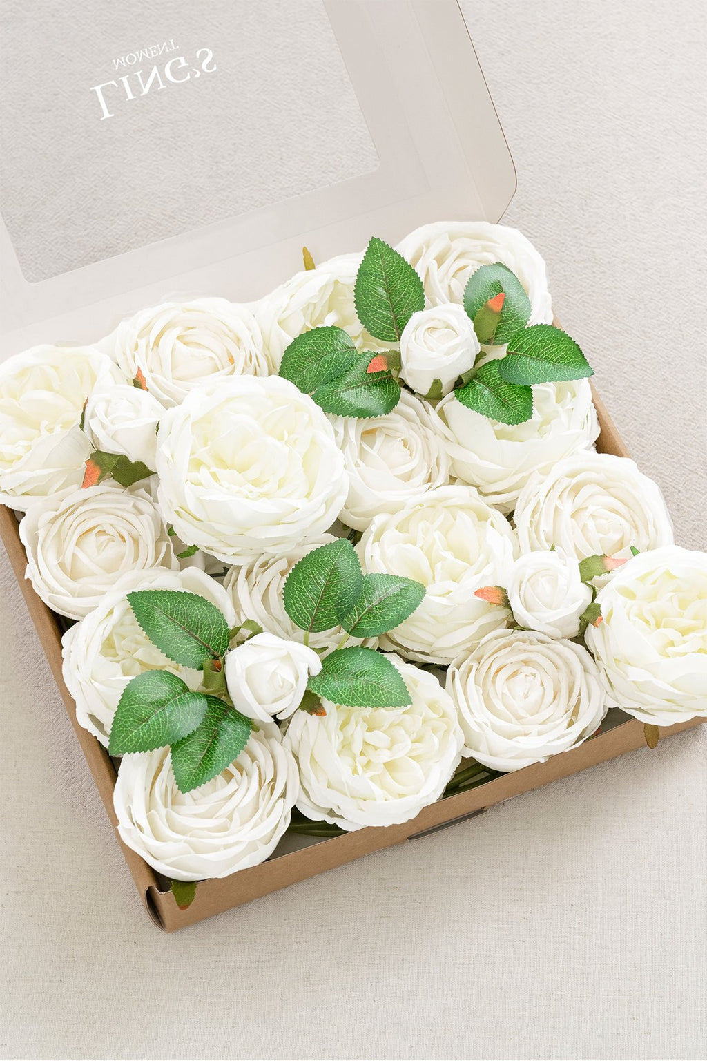 White & Beige Flowers & Greenery for DIY - lingsDev